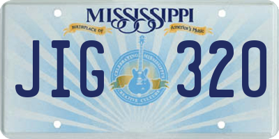 MS license plate JIG320