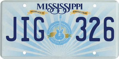 MS license plate JIG326