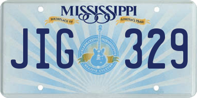 MS license plate JIG329