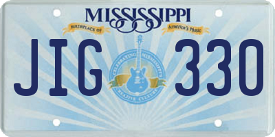 MS license plate JIG330