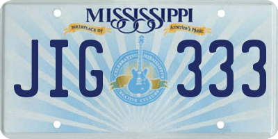MS license plate JIG333