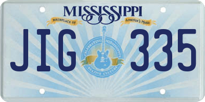 MS license plate JIG335