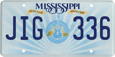 MS license plate JIG336