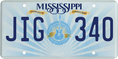 MS license plate JIG340