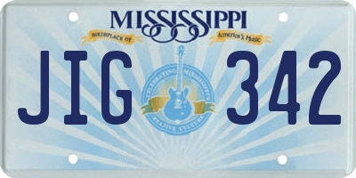 MS license plate JIG342