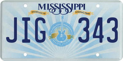 MS license plate JIG343