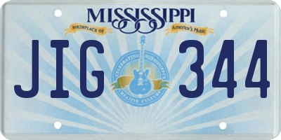 MS license plate JIG344