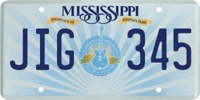 MS license plate JIG345