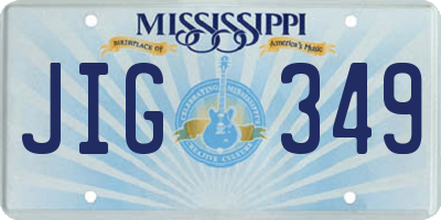 MS license plate JIG349