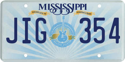 MS license plate JIG354