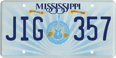 MS license plate JIG357