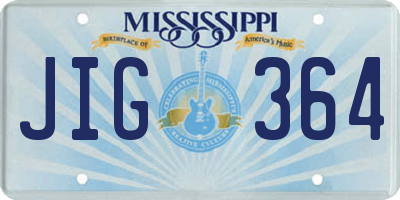 MS license plate JIG364