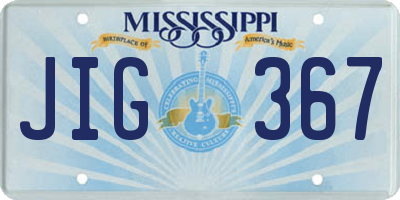 MS license plate JIG367