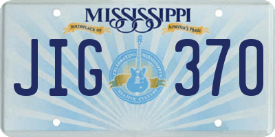 MS license plate JIG370