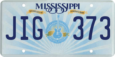 MS license plate JIG373