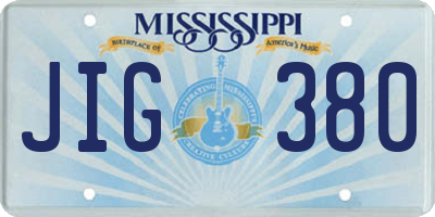 MS license plate JIG380