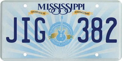 MS license plate JIG382