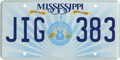 MS license plate JIG383