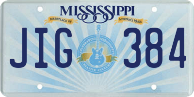 MS license plate JIG384