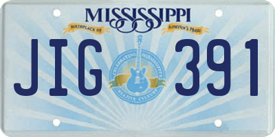 MS license plate JIG391