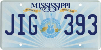 MS license plate JIG393