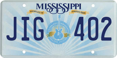 MS license plate JIG402