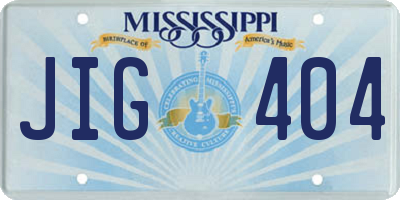 MS license plate JIG404