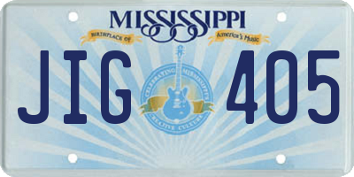 MS license plate JIG405