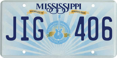 MS license plate JIG406