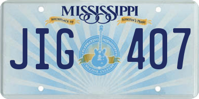 MS license plate JIG407