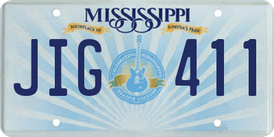 MS license plate JIG411