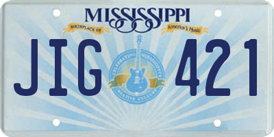 MS license plate JIG421