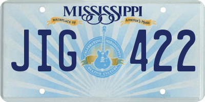 MS license plate JIG422