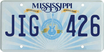MS license plate JIG426