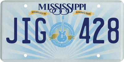 MS license plate JIG428