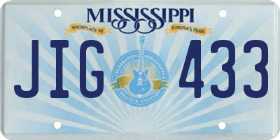 MS license plate JIG433