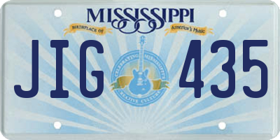 MS license plate JIG435