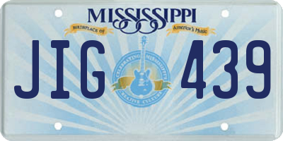 MS license plate JIG439