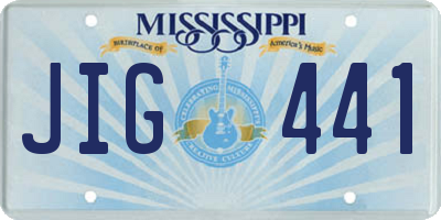 MS license plate JIG441