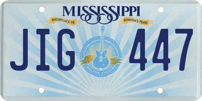 MS license plate JIG447