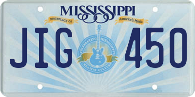 MS license plate JIG450