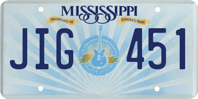 MS license plate JIG451