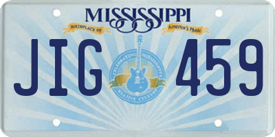 MS license plate JIG459