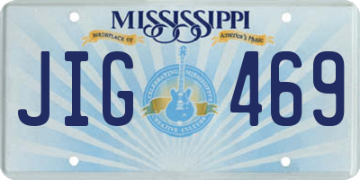 MS license plate JIG469