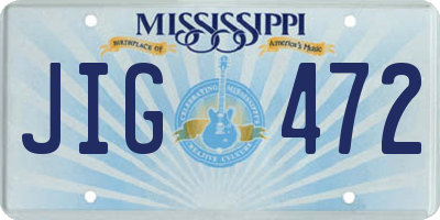 MS license plate JIG472