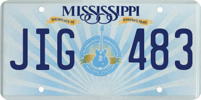MS license plate JIG483