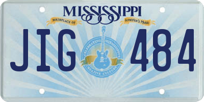 MS license plate JIG484