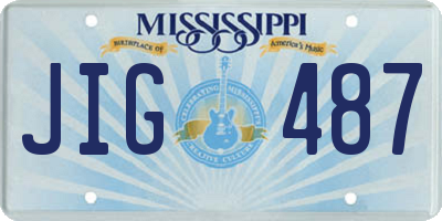 MS license plate JIG487