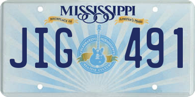 MS license plate JIG491