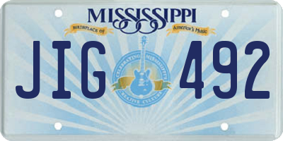 MS license plate JIG492